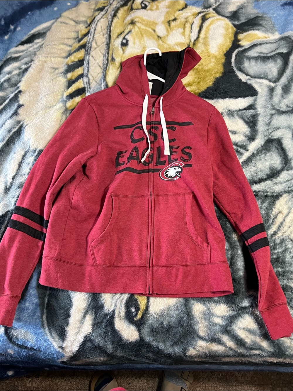 Russell Athletic Maroon Red Chadron state Eagles Zip-Up Hoodie